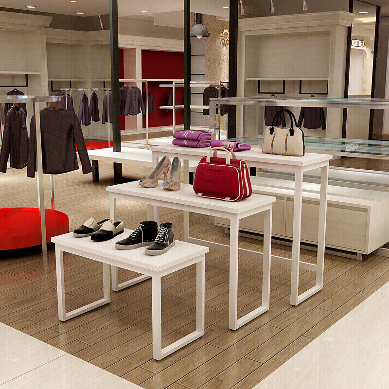 Tianzhuan florist display desk Display Desk Clothing shop Flowing Water Table high and low Composition Showcase Showcase Show Show Shelf All White