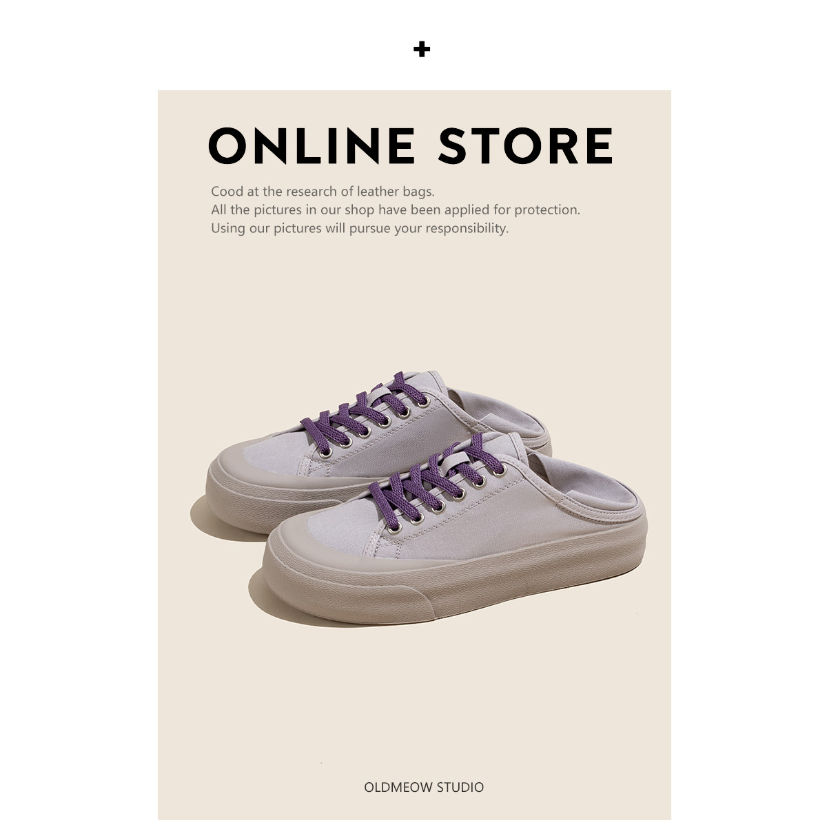 Lao Meow's shop stepping on the heels of canvas shoes women's 2022 new ins small white shoes all-match thick-soled casual board shoes trend