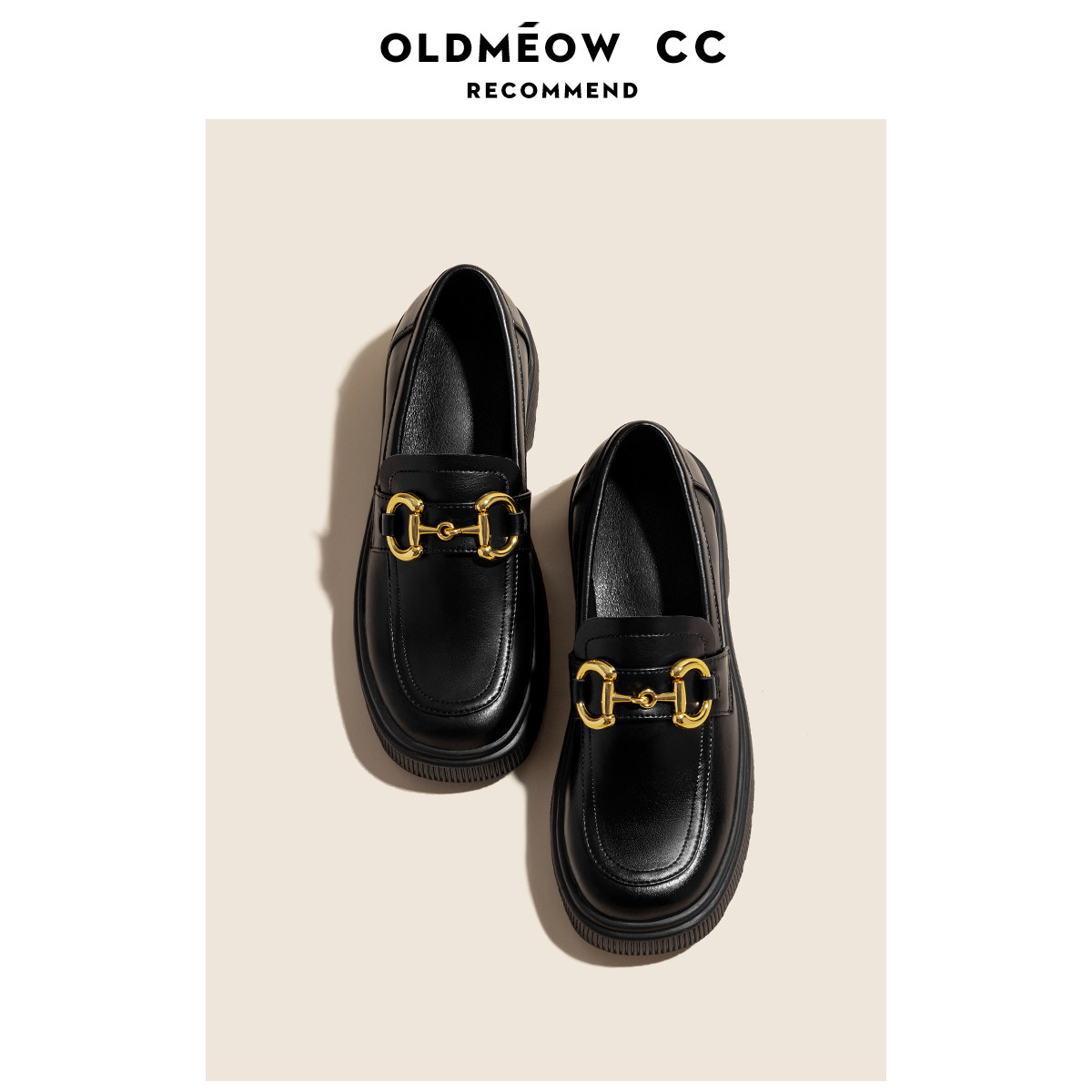 Old meow's shop genuine leather Inn Wind retro small leather shoes women's autumn 2022 new thick bottom bag shoes 100 hitch hiking shoes