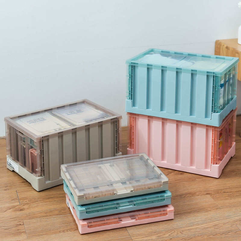 Foldable and thick plastic container box snack box large capacity dormitory booksClothing box