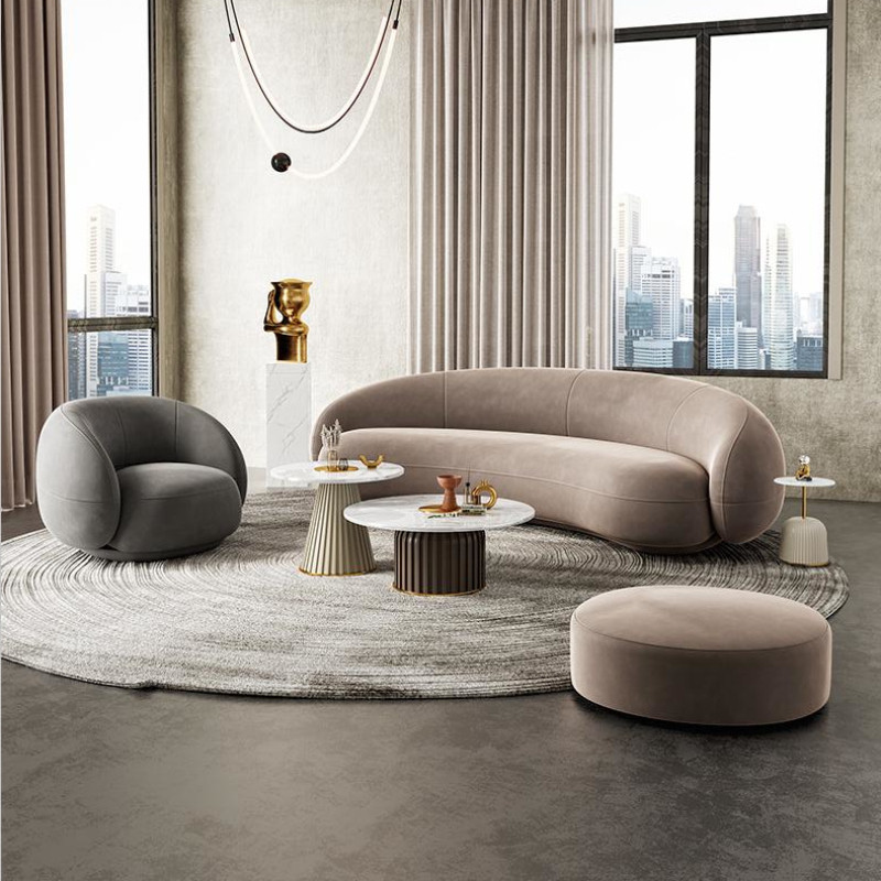 Light luxury single sofa chair lazy fabric tiger chair living room leisure reception beauty salon negotiation sofa combination