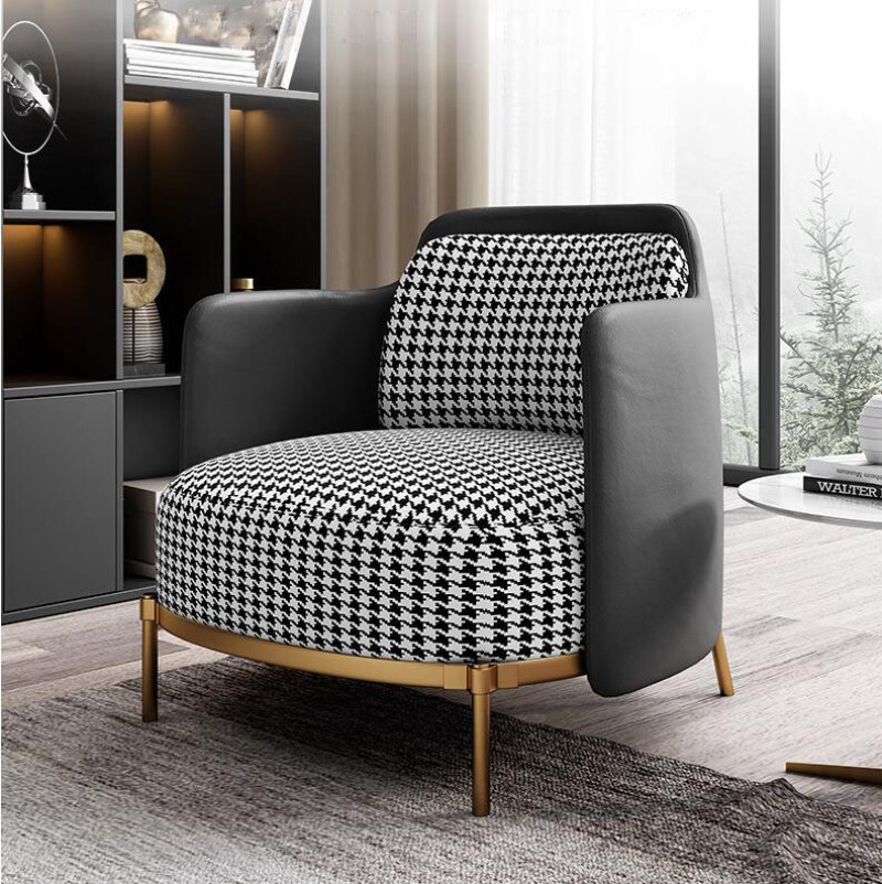 Nordic light luxury sofa simple modern leather cloth tiger chair living room leisure sofa meeting guests negotiating tables and chairs single chair