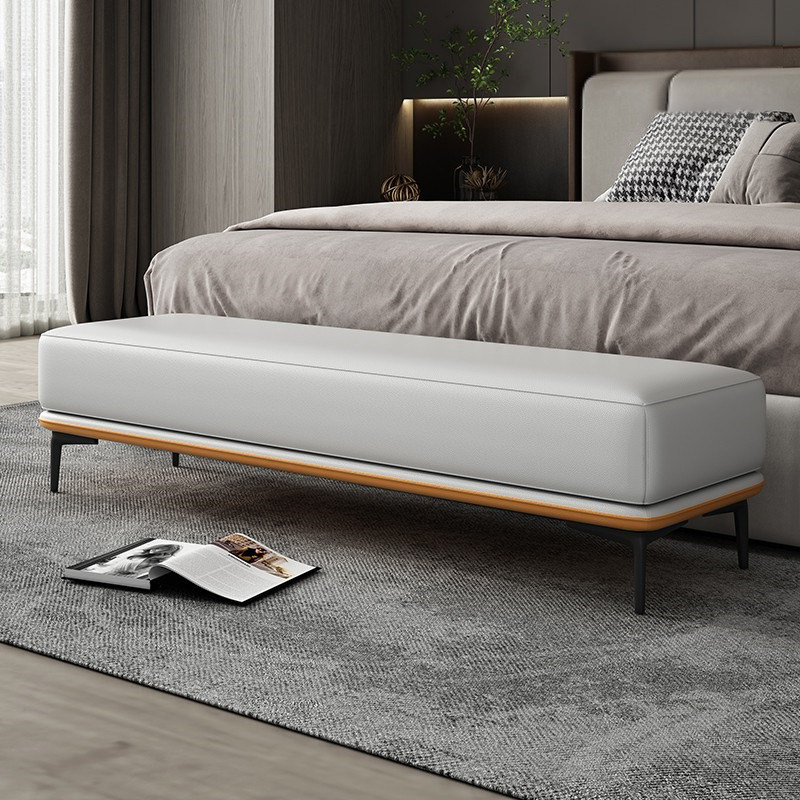 European-style bed end stool modern light luxury wrought iron leather sofa foyer shoe changing stool bedroom bed end bench rest stool