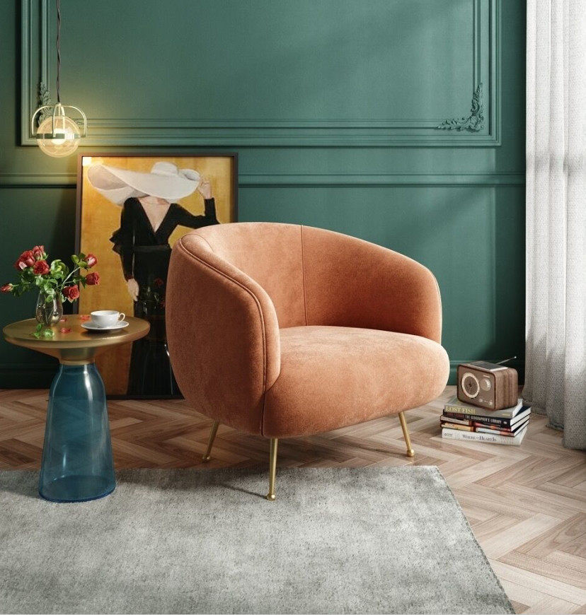 Nordic style single sofa light luxury modern hotel club reception table and chairs apartment homestay living room negotiation sofa chair