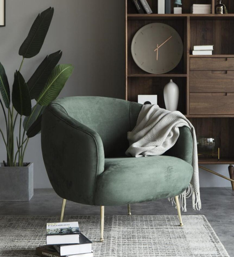 Nordic light luxury single seat sofa chair modern minimalist fabric tiger chair living room leisure meeting chair back chair