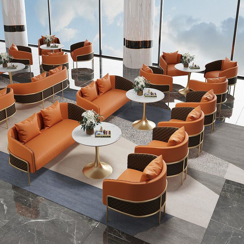 Nordic style light luxury single sofa modern hotel club reception table and chairs apartment homestay living room negotiation sofa chair