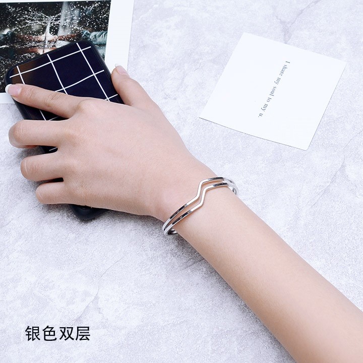 jl extremely minimalist fashion geometric flow line undulating opening handmade ring bracelet with female accessories 100 hitch