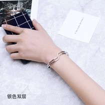 jl extremely minimalist fashion geometric flow line undulating opening bracelet bracelet with female accessories 100 hitch