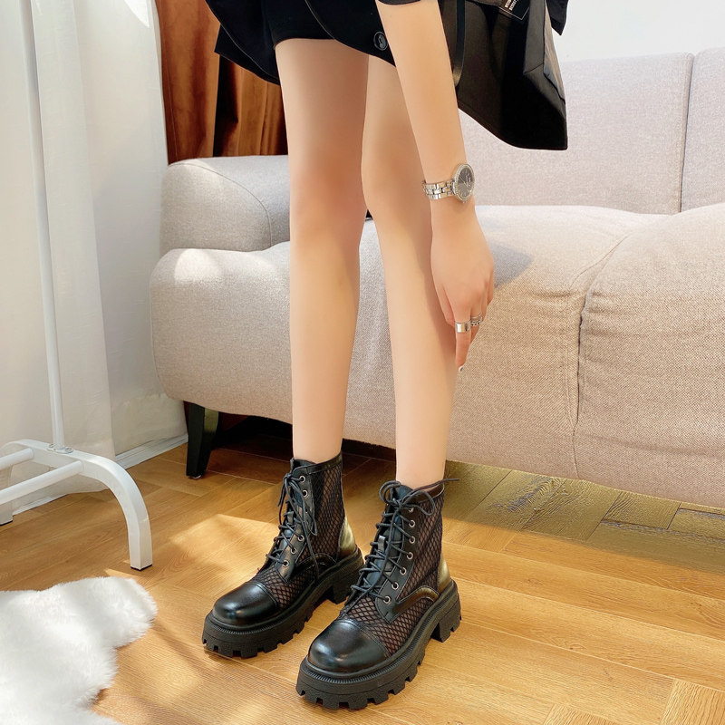 Martin Boots 2022 new thick bottom veil boots summer thin intra - air boots hollow boots leather