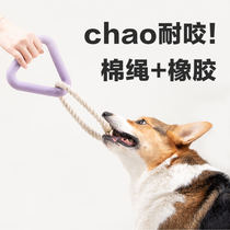 Dog toys interactive tug-of-war outdoor training tug-of-war rubber wear-resistant bite-resistant teeth cleaning and molaring rope knot to relieve boredom alone
