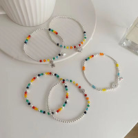 Color beaded smiling facial bracelet girl ins in Summer Dopamine Exquisite Student Girlfriend Jewelry