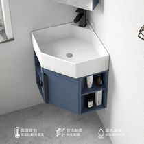 Small household type PVC hanging wall type washbasin waterproof triangular washbasin wall corner corner washing table pool ceramic