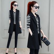 Vest female long 2021 New Korean vest suit vest slim slim waistcoat spring and autumn coat New