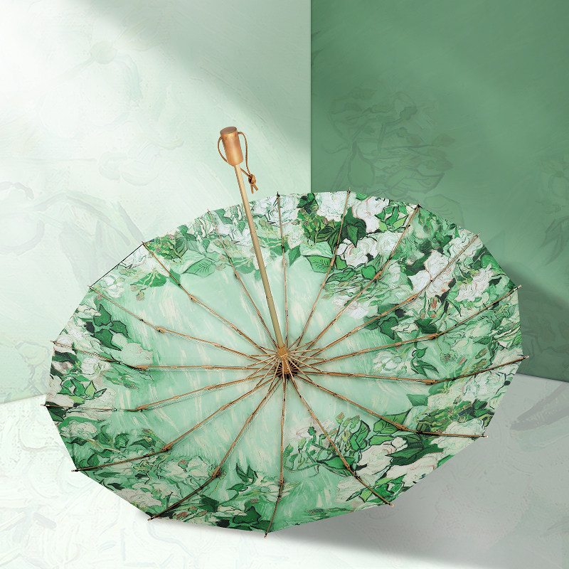 16-bone folding umbrella female sunny and rainy weather umbrella sunscreen anti-UV Large number reinforcement thickened with strong wind resistance