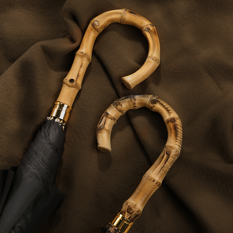 Umbrella male long handle umbrella double rain and shine simple straight pole umbrella windproof reinforcement large automatic super anti-storm umbrella