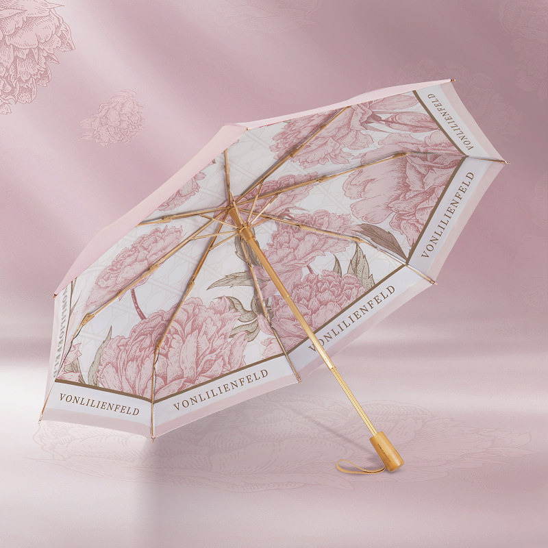 Vonlienfeld double-layer parasol parasol bare with folding umbrella girls manually