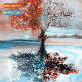 Cross Stch New DIY Four Seass Tree Lscape Full Stch Simple H