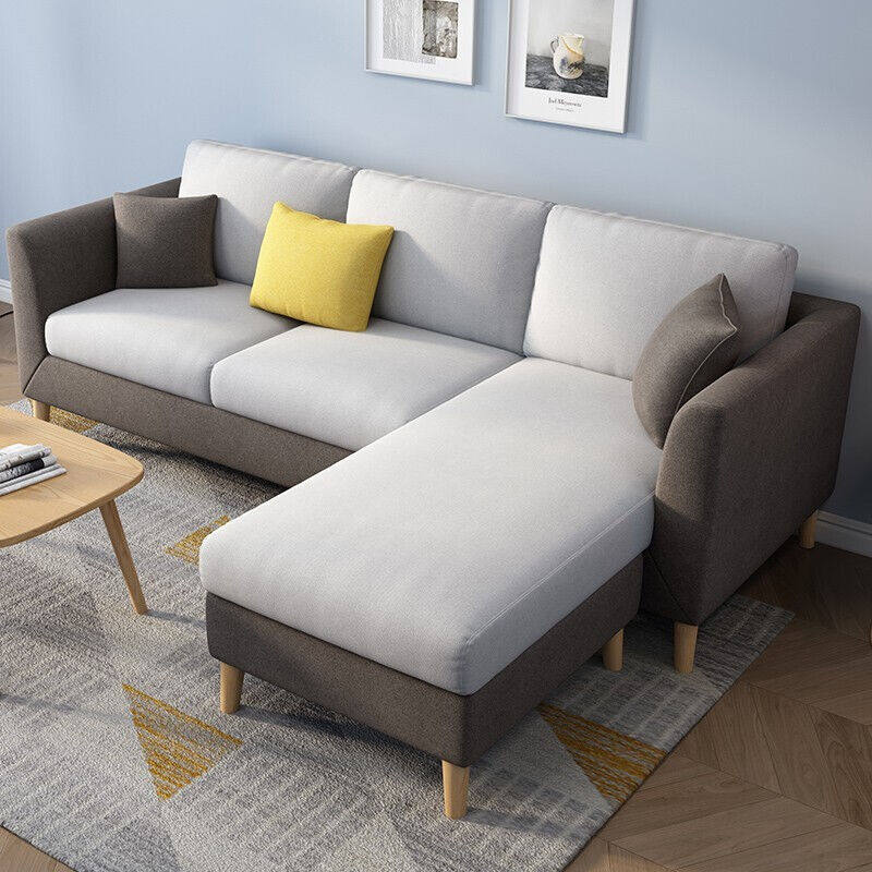 Wind Implication Sofa Nordic Fabric Sofa Modern Minima Small Household Type Solid Wood Detachable Washroom Sofa Combined Living-room Home