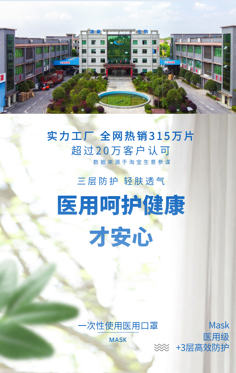 一次性使用医用口罩20只 图1