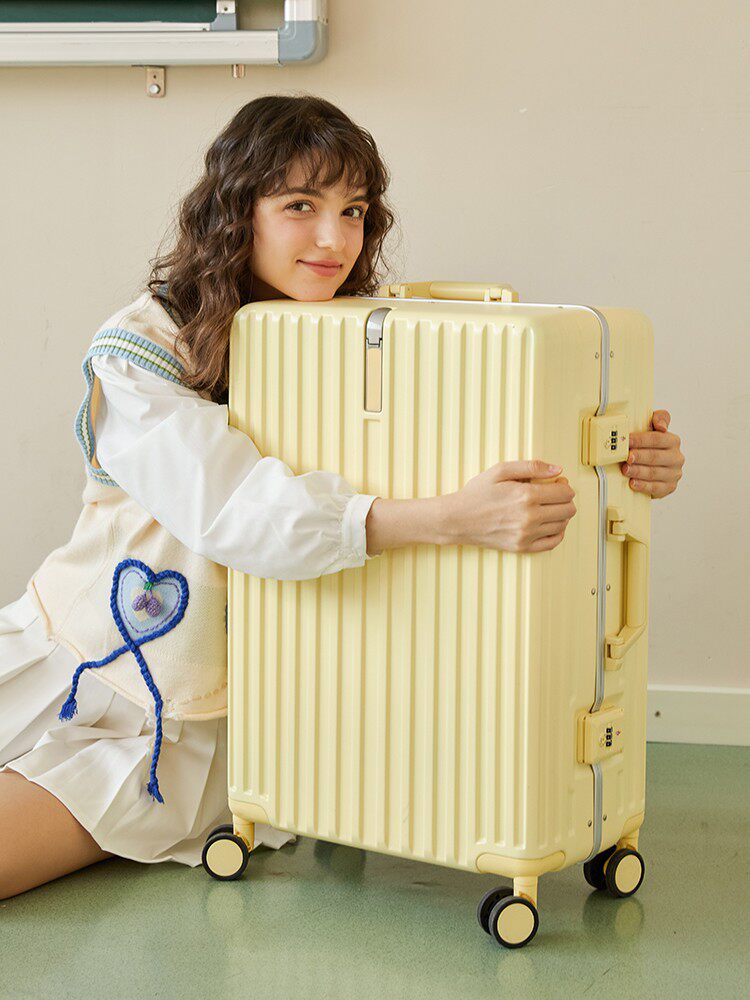 Samsonite Bremel suitcase female trolley case small aluminum frame 20 suitcase solid color universal wheel strong and durable