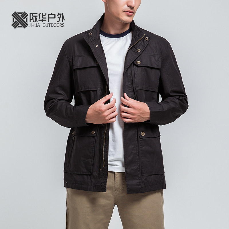 军工装备制造商 际华户外 纯棉 轻薄男式工装夹克风衣 天猫优惠券折后￥119包邮（￥139-20）2色可选