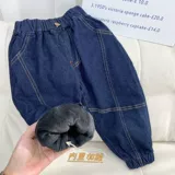 Флисовая летняя одежда, демисезонные джинсы с начесом, штаны, коллекция 2022, в западном стиле, увеличенная толщина