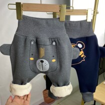 Baby Autumn Winter Plus Suede Large Pp Pants Baby Haren Pants Sporty Pants Men And Women Thicken Fart Pants