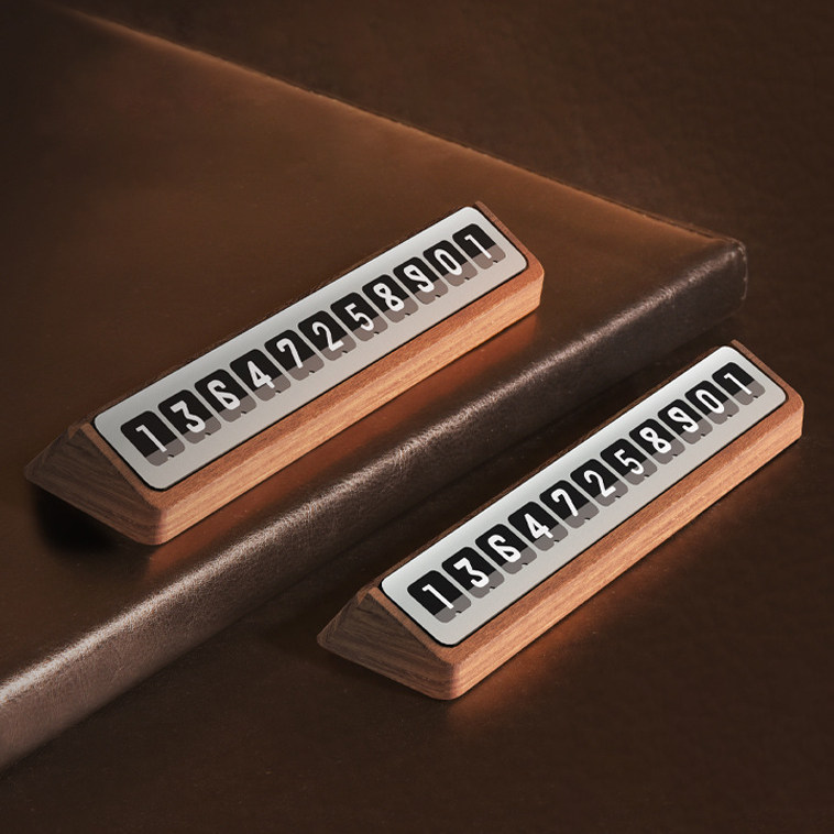 Car temporary phone number plate solid wood high temperature resistant high-end moving car card in-car Decorative Supplies Great-Taobao