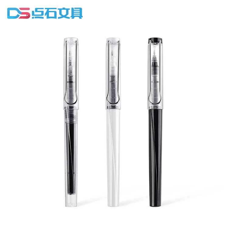 Point stationery direct liquid self-control ink ball pen neutral pen 0 5mm black speed stem warhead student examination pen simple fashion office signature carbon set with pen suit DS-915