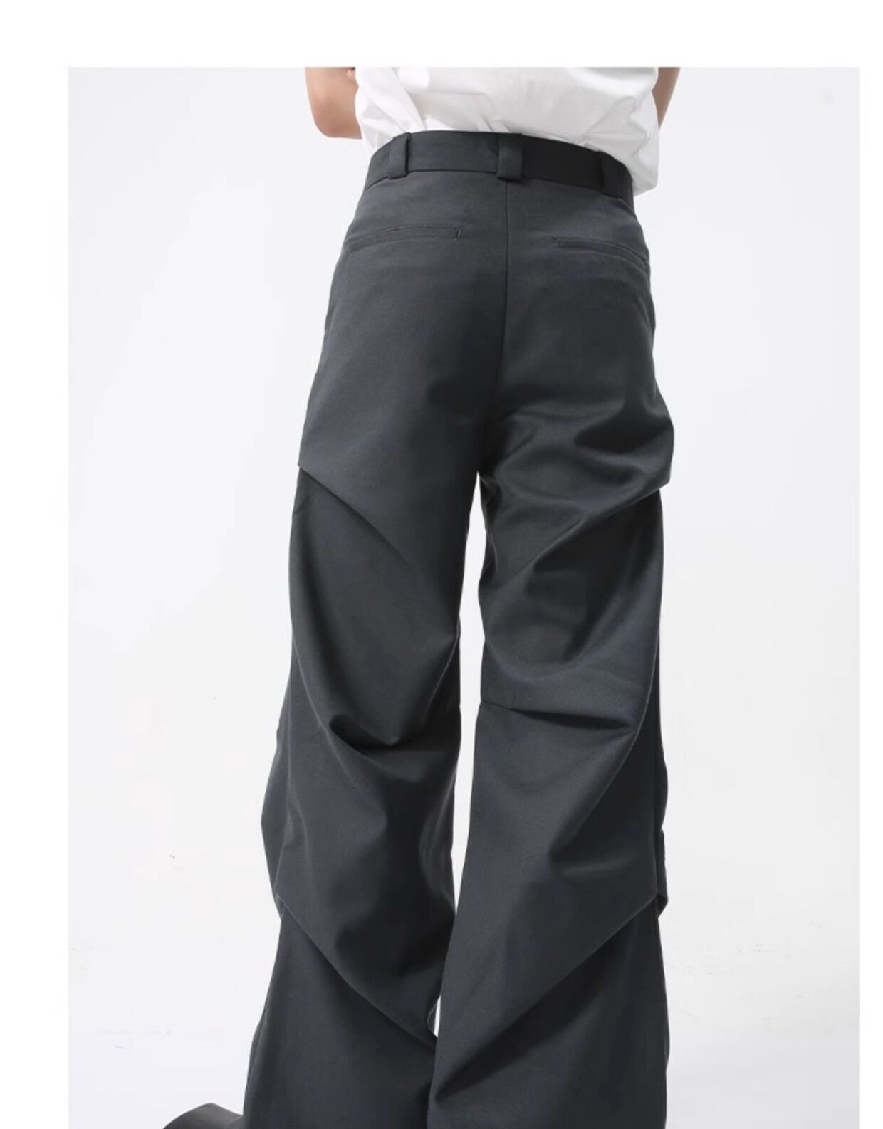 Зичен Зичен оригинал микро Ба брюки мужской сложить швабрый драпировка твердый личность дизайн смысл случайный брюки 