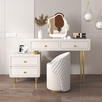 Small luxury small bedroom capsule cream white minimal modern makeup table container cabinet