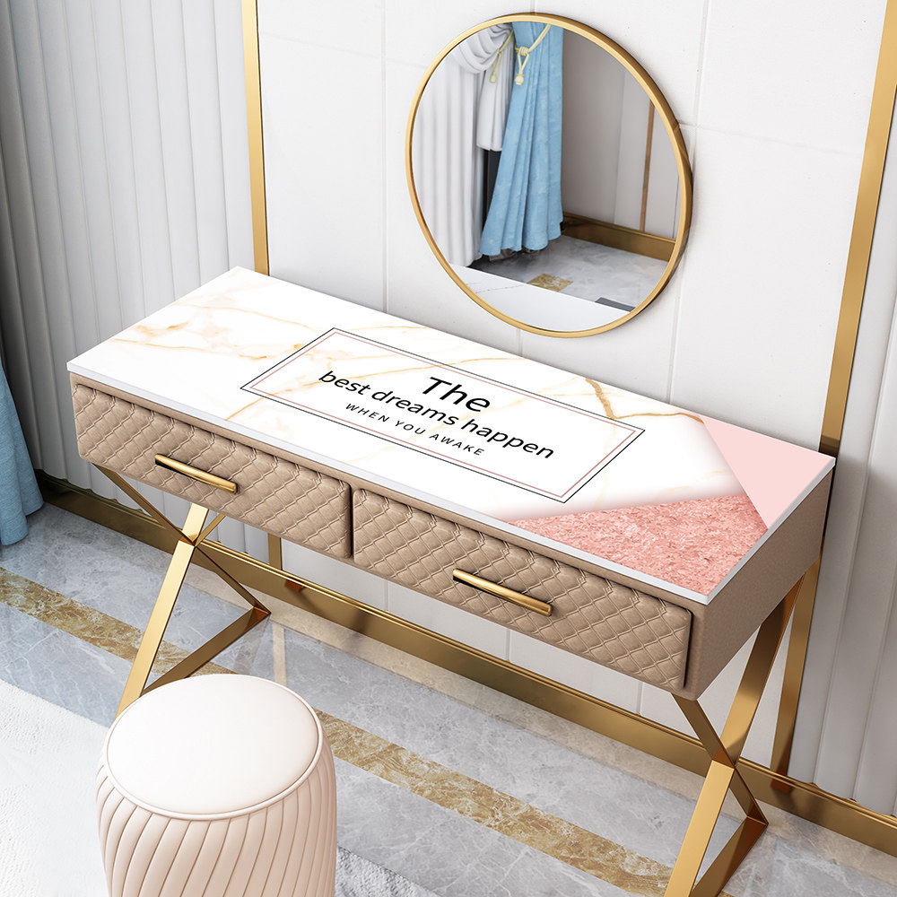 Cosmetic table tablecloth waterproof oil-proof wash-free pvc Nordic light luxury net red dressing table nail table mat anti-scalding thick
