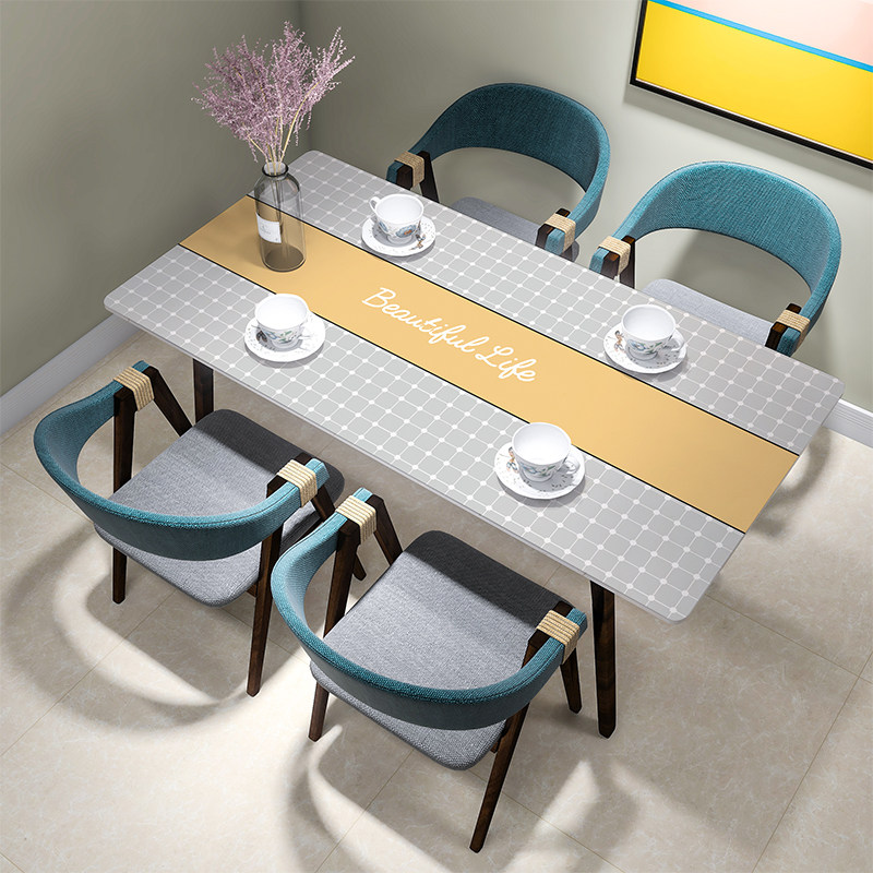 Table mat waterproof and oil-proof disposable pvc table mat household rectangular modern minimalist coffee table tablecloth anti-scalding thick