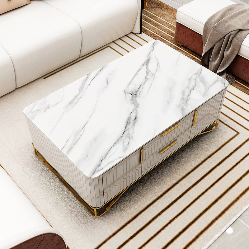 Tea table mat waterproof and burn-proof simple about modern pvc table cushion living room net red marble table cloth anti-wash