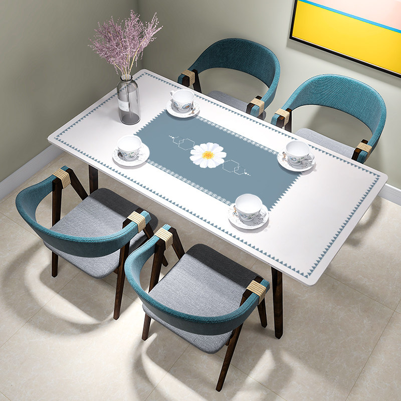 Tablecloth waterproof and oil-proof net red home wash-free modern minimalist soft glass pvc tea table mat anti-scalding thickened