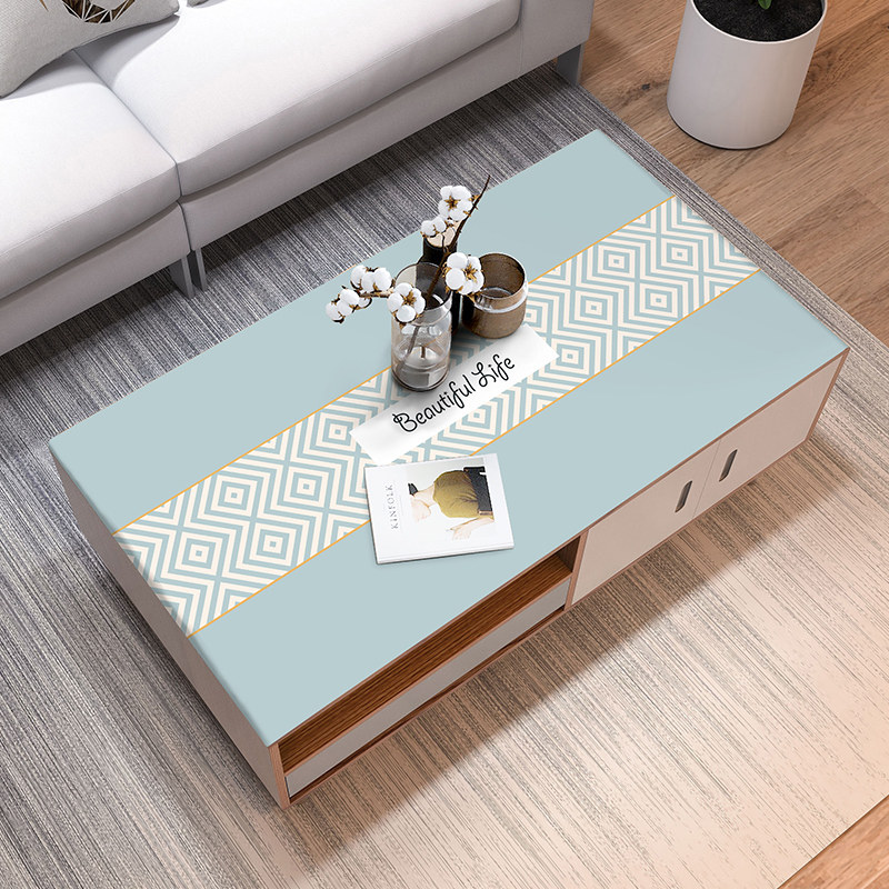 Tea table table cloth waterproof and anti-wash net red modern minimalist living-room rectangular Nordic table mat anti-burn and thick