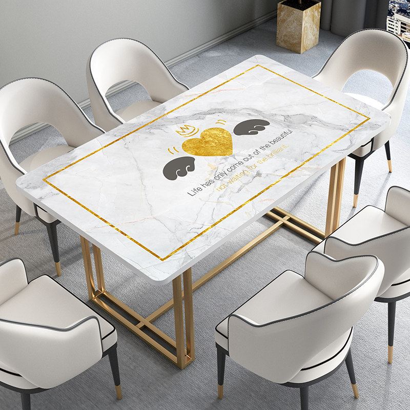 Light extravagant Nordic table cloth waterproof and anti-washable pvc soft glass table cushion rectangular table tea table mat anti-burn