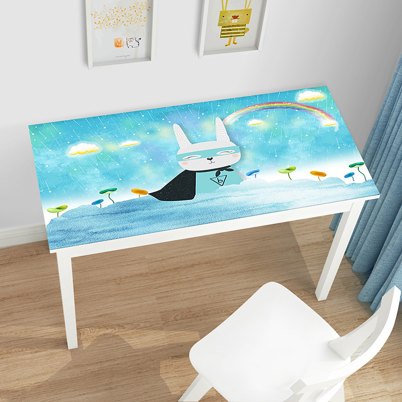 Tablecloth desk ins cartoon student desk mat pvc soft glass computer desk office desk waterproof cloth