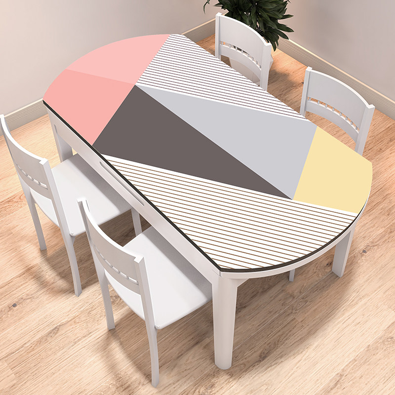 Oval tablecloth waterproof and oil-proof wash-free modern minimalist pvc table mat net red living room coffee table mat anti-scalding