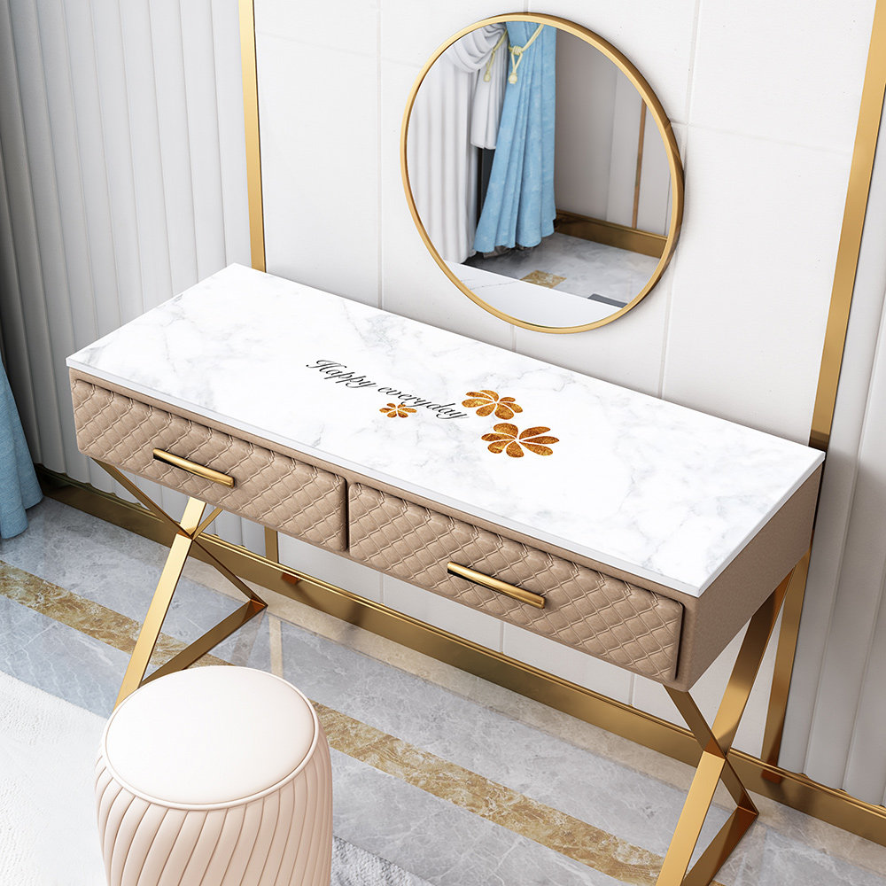 Nail desktop cloth red dresser tablecloth waterproof oil-resistant PVC soft plastic glass crystal plate