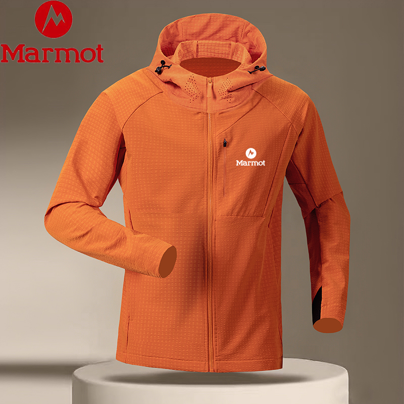 Groundhog Jacket Spring and Autumn Thin Breathable Hooded Mesh Jacket Outdoor Windproof and Waterproof Sports Mountaineering Clothing
