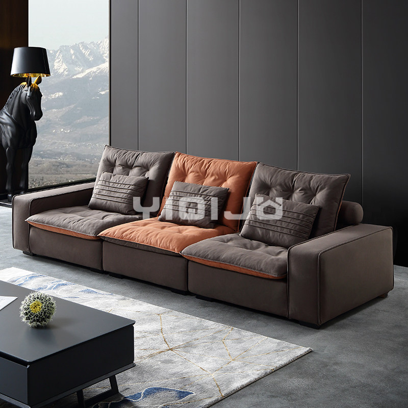 Nordic small apartment fabric down three big sofa simple modern living room sofa custom latex combination sofa
