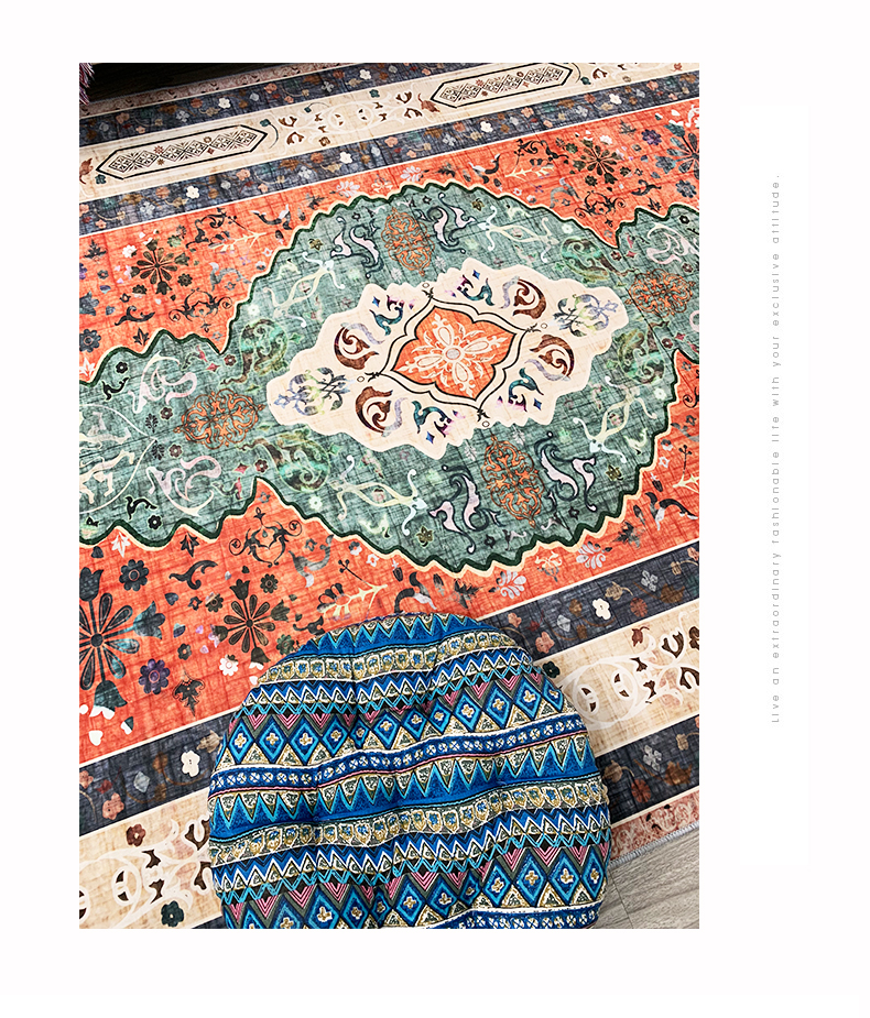 Phong cách dân tộc Bohemian Đất nước Mỹ retro ánh sáng sang trọng phòng khách thảm bàn cà phê mat nhà Bắc Âu phòng ngủ đầy đủ cửa hàng - Thảm thảm cao su trải sàn