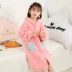 Mùa thu và mùa đông flannel bộ đồ ngủ áo ngủ của trẻ em dày san hô nhung tracksuit lớn cô gái trẻ áo choàng tắm bé Bộ đồ