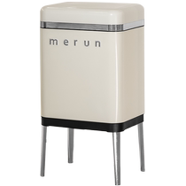 British merun high-looking living room trash can kitchen household stainless steel large press with lid 2024 new style