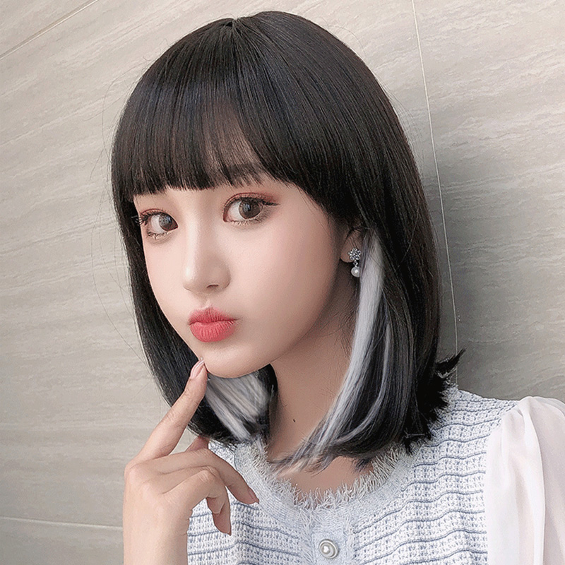 Wig woman short haired and dyed comics Hair Sea Long Hair Nature Adolescent Girl Full Head Sleeve Lisa Same-sex wave head