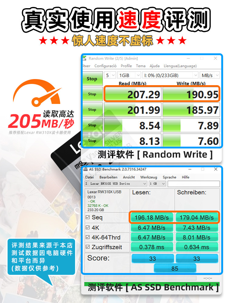 Lexar Tf Card 256g Dji Pocket 3 Memory Card Drone Action4/5Pro High-Speed Memory Card