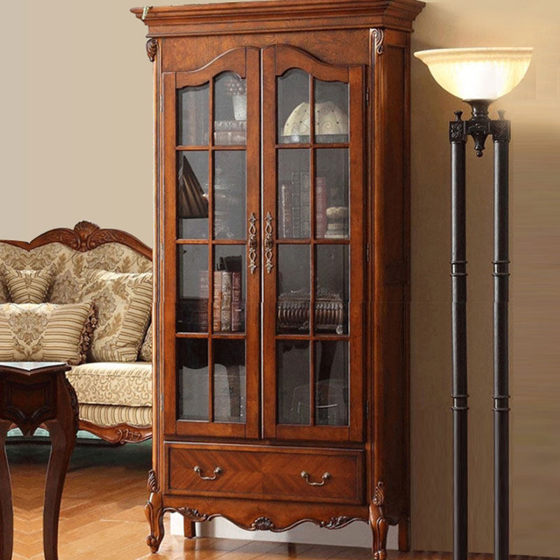 American Solid Wood Double Bookroom Furniture Euro-style Bookshelves Bookshelves Bookshelves