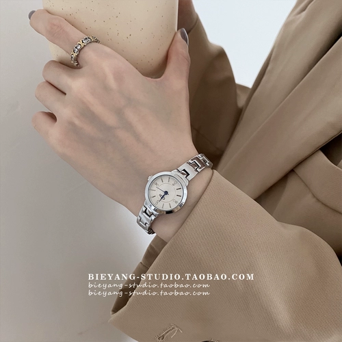 Механический стальной ремешок, брендовые водонепроницаемые свежие кварцевые часы, простой и элегантный дизайн, в корейском стиле