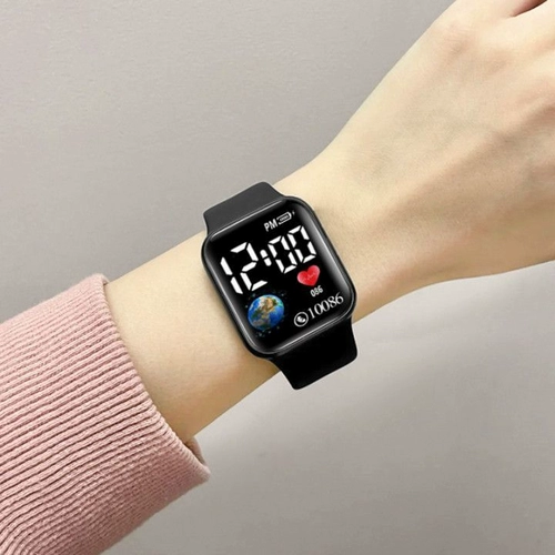 Высококачественные электронные детские мужские часы подходит для мужчин и женщин, квадратный водонепроницаемый браслет